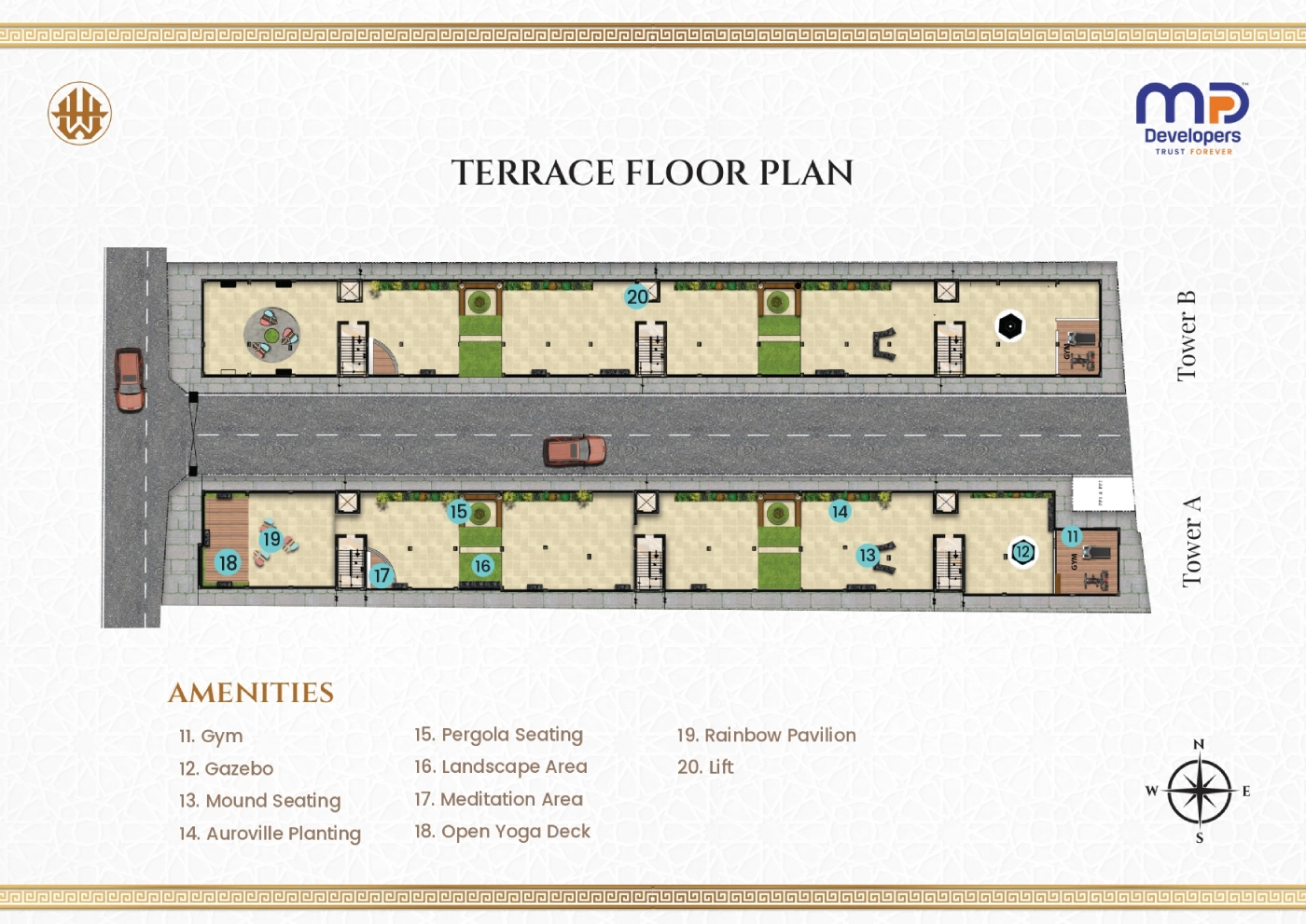 MP The White House – Terrace Floor Plan with Amenities